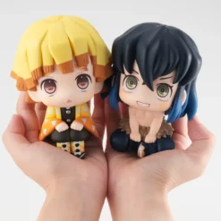 MegaHouse Look Up Series Demon Slayer: Kimetsu No Yaiba Zenitsu Agatsuma & Inosuke Hashibira Set W/ Bonus Cushion