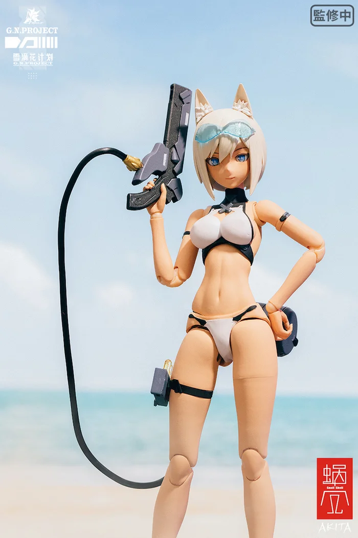 G.N.Project Vol. 1 WOLF-001: Swimsuit Figure Body & Equipment Set 1/12 Scale Action Figure